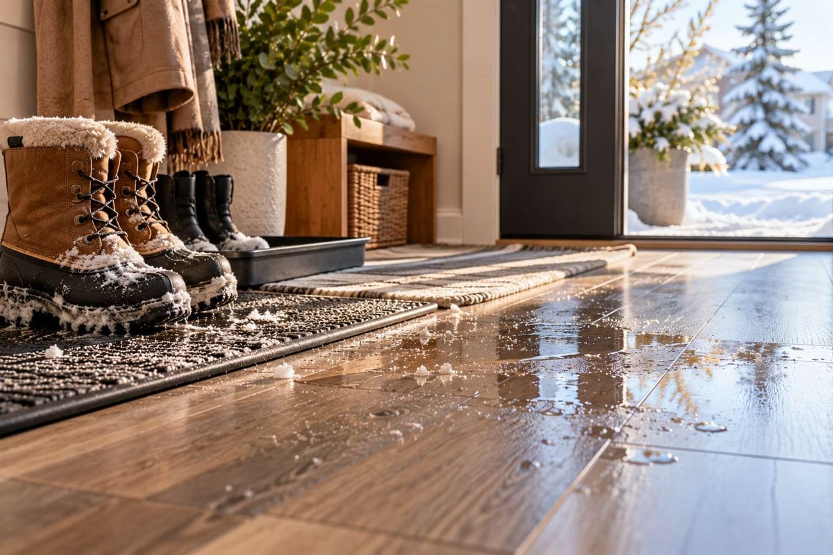 Protect floors Edmonton winter salt
