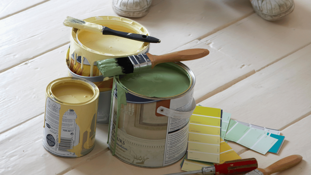 Materials to paint hardwood floors.